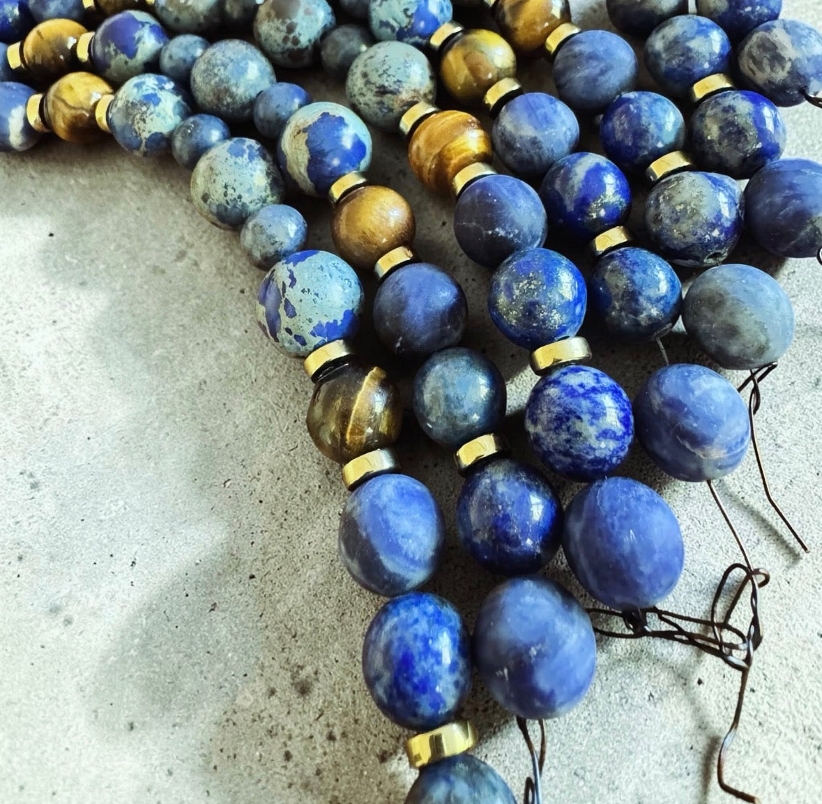 Ogłowie OneLanguage💙 natural stones / chestnut