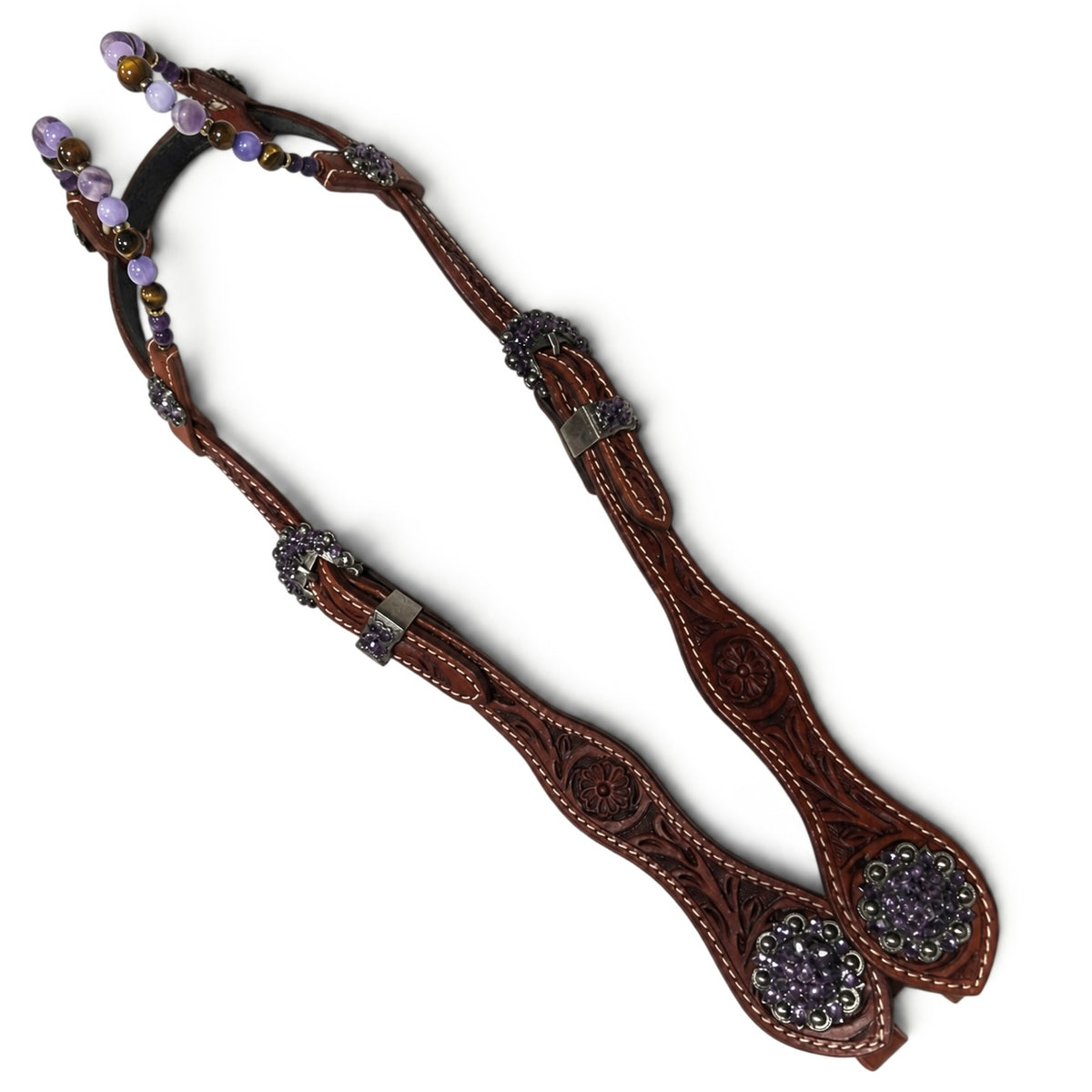 Ogłowie SoulConnection 💜 natural stones / dark chestnut