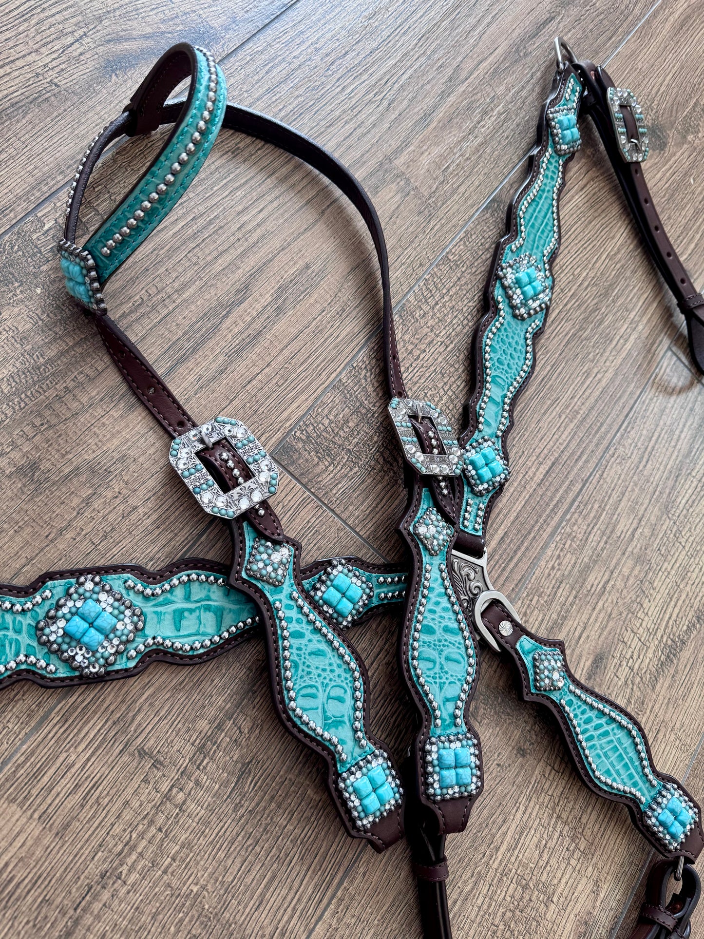Turquoise set / crocodile 001